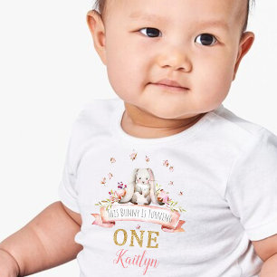 Irgendein Bunny macht einen 1. Geburtstag Baby T-shirt