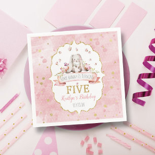 Irgendein Bunny macht fünf 5. Geburtstag Serviette