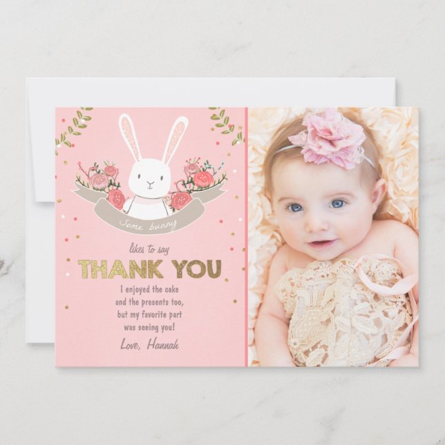 Irgendein Häschen danken Ihnen, Dankeskarte (Vorderseite)