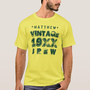 Irgendein Jahr VINTAGES BREW Grunge-Text-Gold G11Z T-Shirt