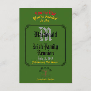 Irgendein Namen-u. Datums-grünes irisches Save The Date