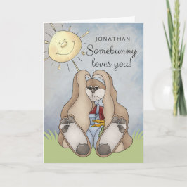 Irgendein sonnige Lieben! Osterhase Personalisiert Feiertagskarte