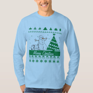 Irgendein Text-Hundepipi auf Schneemann-hässliche T-Shirt