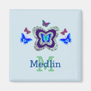 Irgendein vibrierender Schmetterlings-Namensmagnet Magnet
