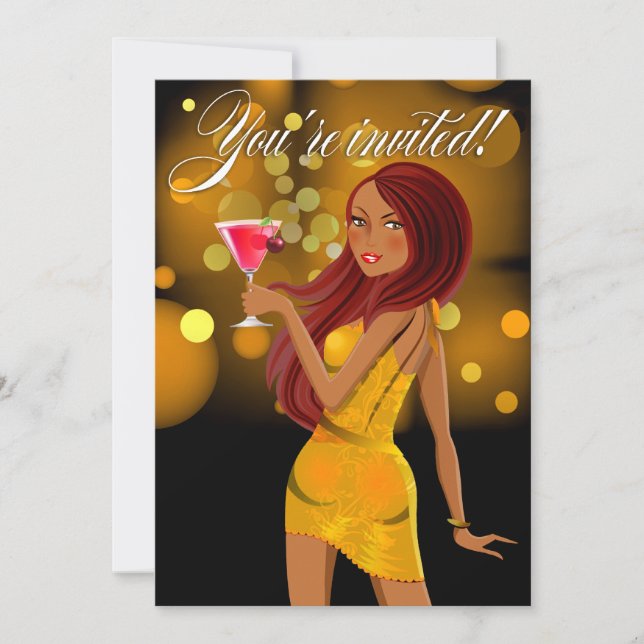 Irgendein Zweck-Party-Feiergelb Einladung (Vorderseite)