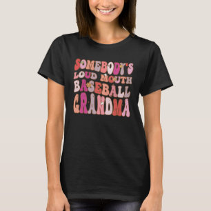Irgendeine laute Baseball-Oma Groovy Retro T-Shirt