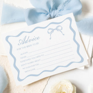 Irgendetwas Blue Bow Brautparty Advisor Card Einladung