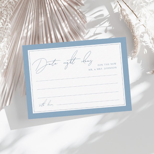 Irgendetwas Blue Date Night Ideas Brautparty Begleitkarte (Von Creator hochgeladen)