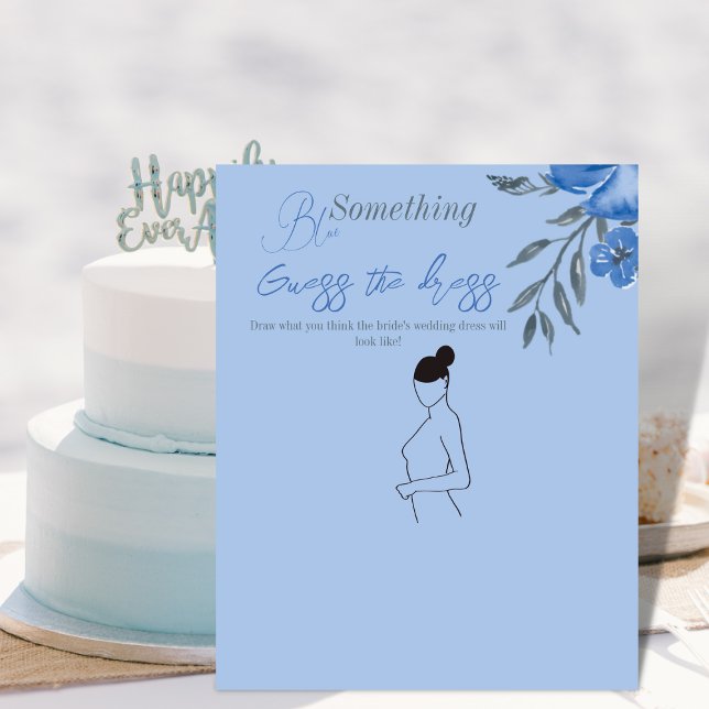 Irgendetwas Blue Floral Brautparty Guess Game (Von Creator hochgeladen)