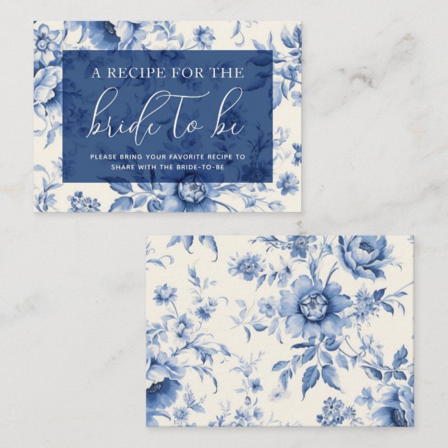 Irgendetwas Blue Floral French Toile gemeinsam mit Begleitkarte (Vorne/Hinten)