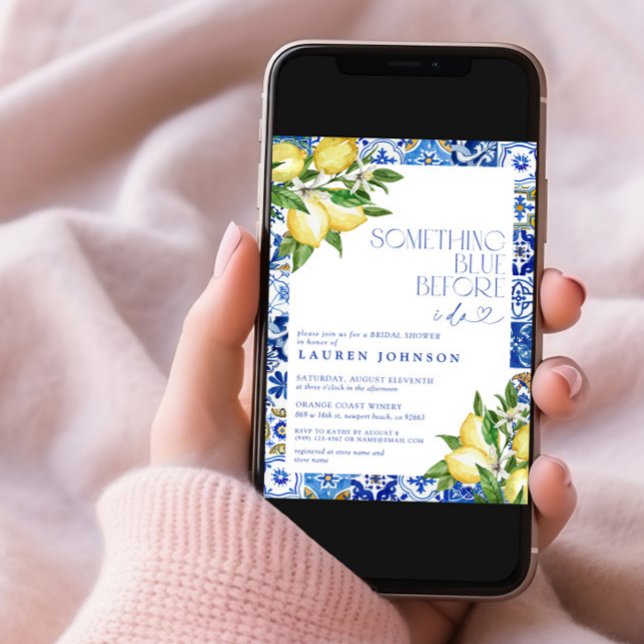 Irgendetwas Blue Lemon marokkanisches QR-Brautpart Einladung (Von Creator hochgeladen)