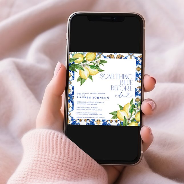 Irgendetwas Blue Lemon marokkanisches QR-Brautpart Einladung (Von Creator hochgeladen)