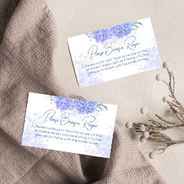 Irgendwas blaues Hydrangea-Brautparty-Rezept Begleitkarte