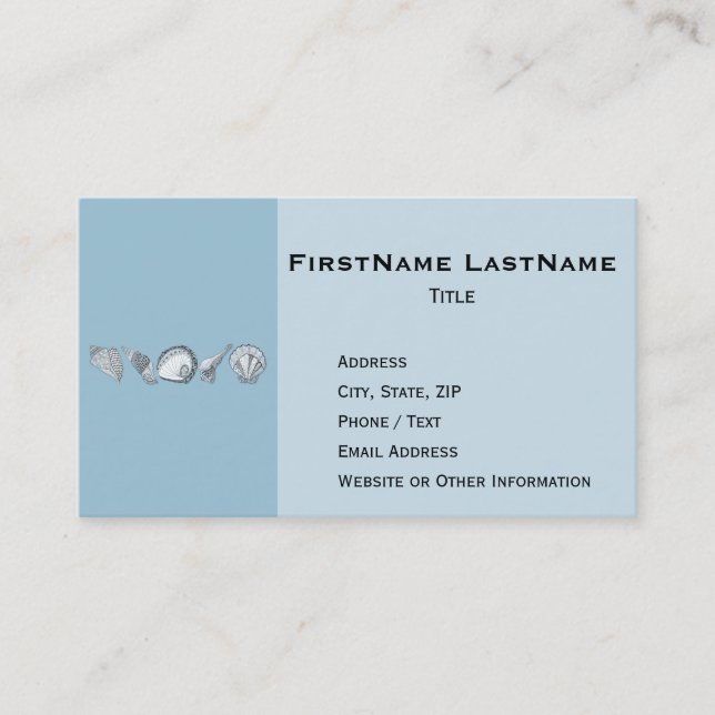 Irgendwelche Farbhand gezeichneten Seashells Visitenkarte (Vorderseite)