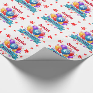 Irgendwelche Jahr-Geburtstags-festlichen bunten Geschenkpapier