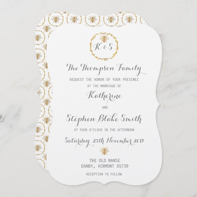 Irgendwelche Wedding Einladung (Vorne/Hinten)