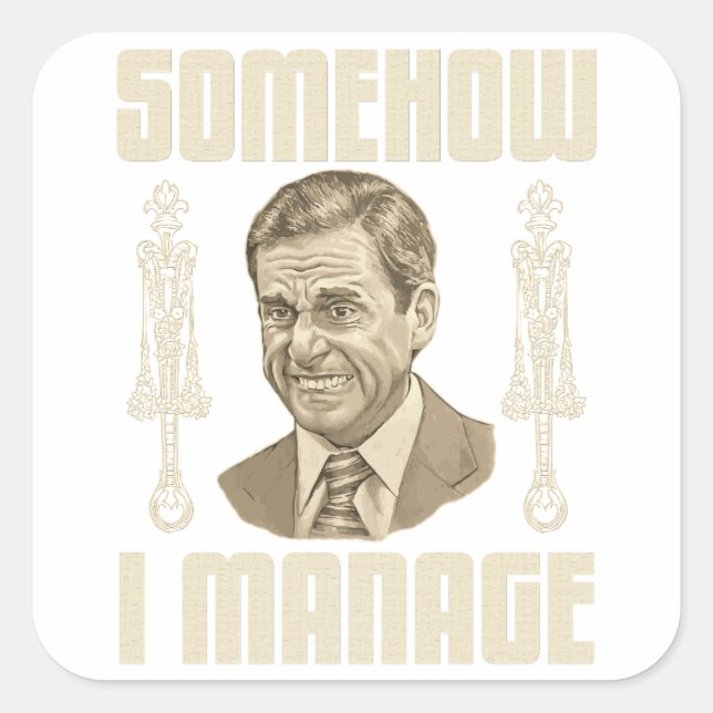 Irgendwie managte ich quadratischer aufkleber (Vorderseite)