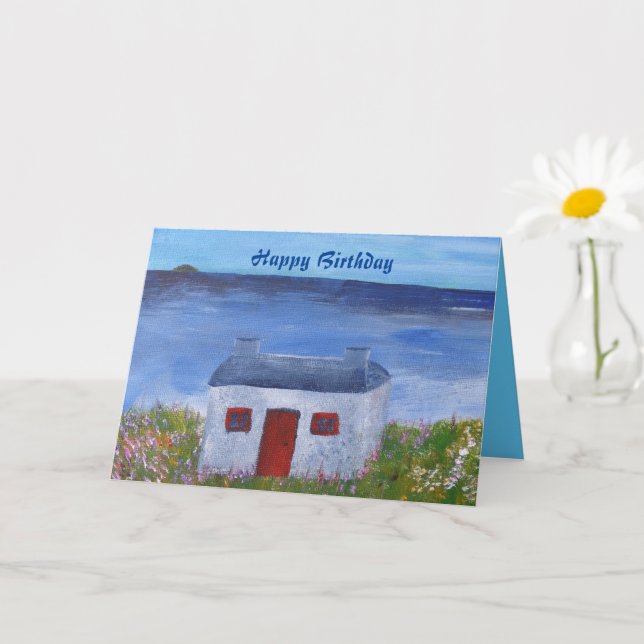 Irgendwo in Schottland Geburtstag Karte (Kleine Pflanze)