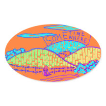 Irgendwo / Irgendwann doodle auf Orange