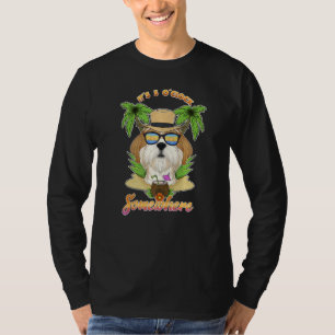 Irgendwo ist es 5 Uhr - Trinkender Shih Tzu   T-Shirt