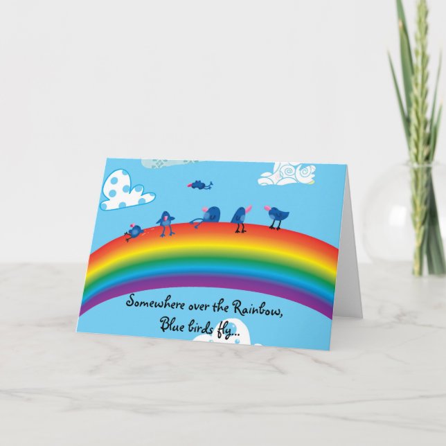 Irgendwo über dem Regenbogen Dankeskarte (Vorderseite)