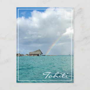 Irgendwo über dem Regenbogen in Tahiti Postkarte