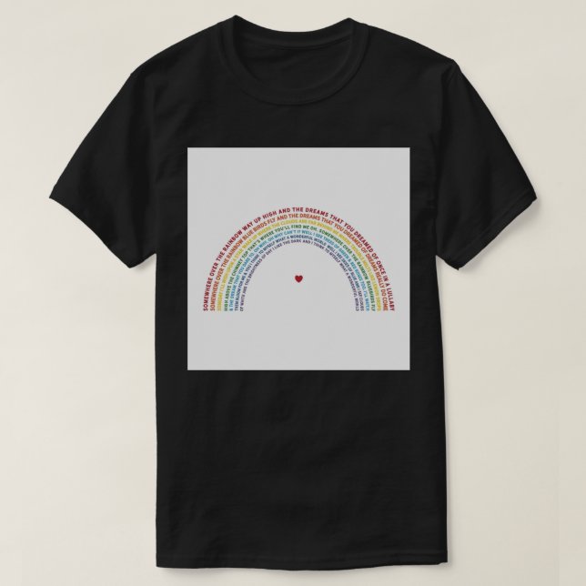 Irgendwo über dem Regenbogenkissen T-Shirt (Design vorne)