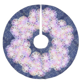 Iridescence Pink Lavender Compass Gemstone Polyester Weihnachtsbaumdecke