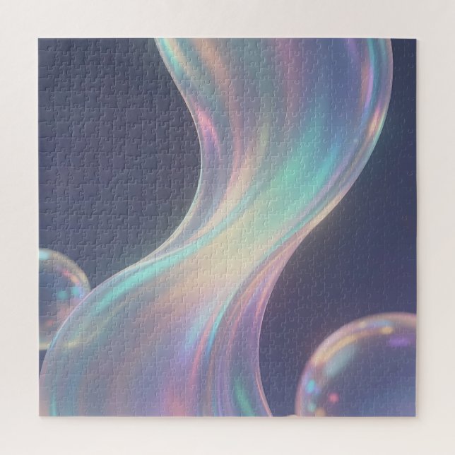 Iridescent Abstract Bubble Flow Puzzle (Vertikal)