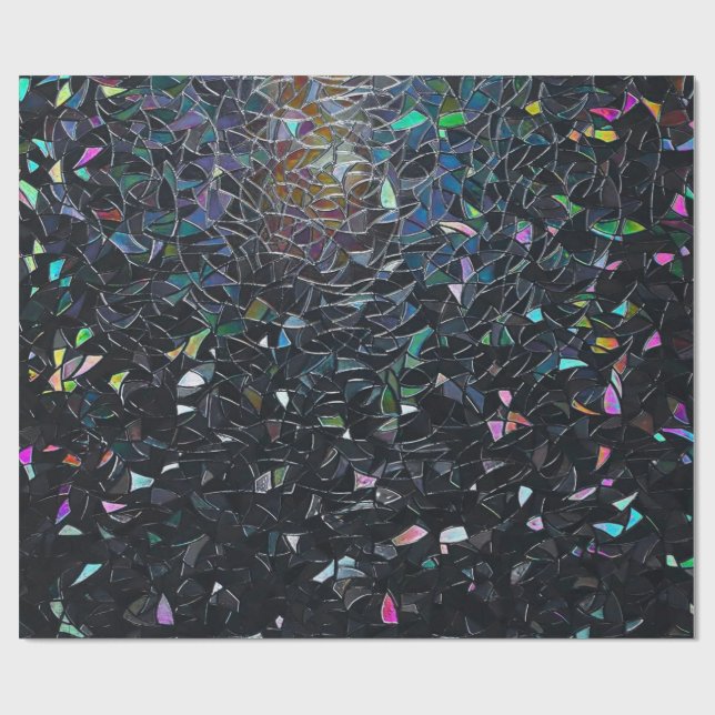 Iridescent Abstract Stained Glass Pattern Geschenkpapier (Flach)