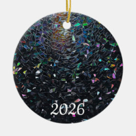 Iridescent Abstract Stained Glass Pattern Keramik Ornament