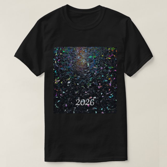 Iridescent Abstract Stained Glass Pattern T-Shirt (Design vorne)