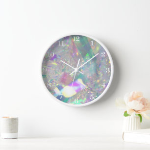 Iridescent Angel Tinsel Clock Uhr