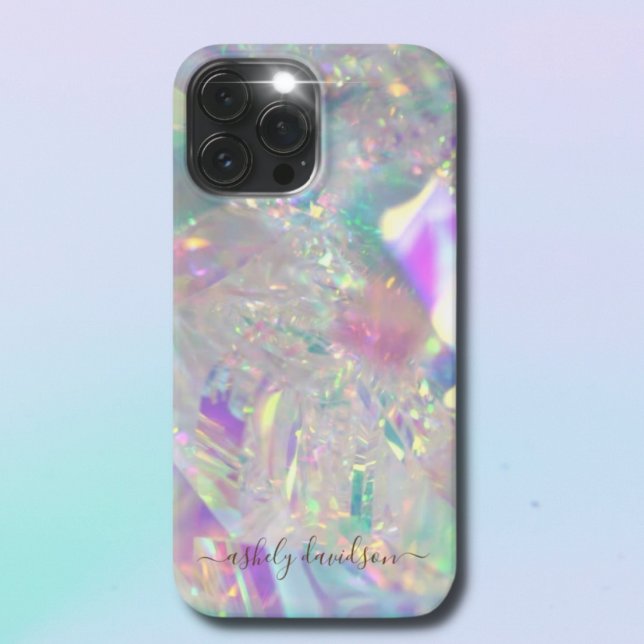 Iridescent Angel Tinsel Modern Glam iPhone Case Hülle (Von Creator hochgeladen)
