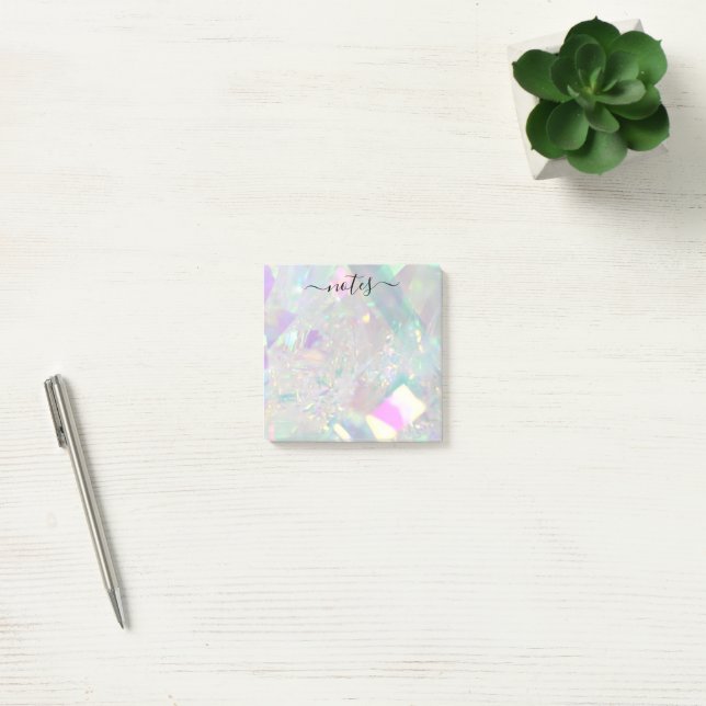 Iridescent Angel Tinsel Modern Glam Note Pad Post-it Klebezettel (Büro)