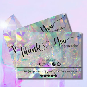Iridescent Angel Tinsel Vielen Dank Business Card Visitenkarte