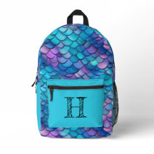 Iridescent Aqua Mermaid Monogram