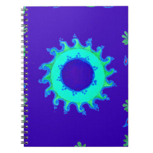 Iridescent blauen Blumenart Ölgemälde Notizblock