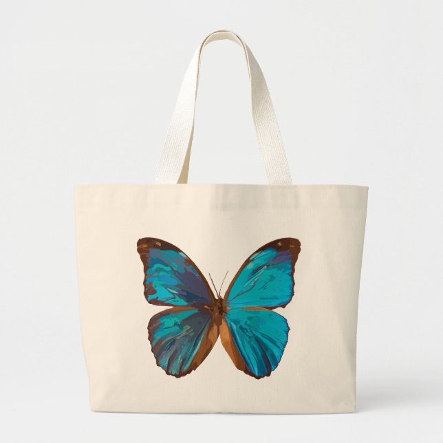 Iridescent Blue Butterfly Jumbo Tasche (Vorne)