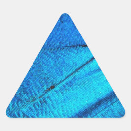 Iridescent Blue Butterfly Wing Dreieckiger Aufkleber