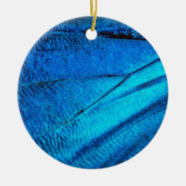 Iridescent Blue Butterfly Wing Keramikornament