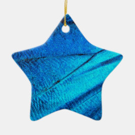 Iridescent Blue Butterfly Wing Keramikornament