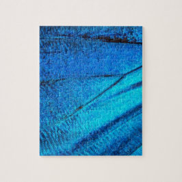 Iridescent Blue Butterfly Wing Puzzle