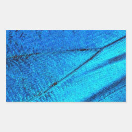 Iridescent Blue Butterfly Wing Rechteckiger Aufkleber