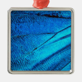 Iridescent Blue Butterfly Wing Silbernes Ornament