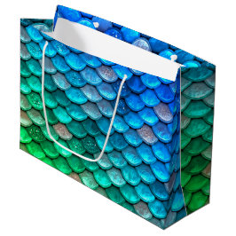 Iridescent Blue Green Glitzer Meerjungfrau Fischsk Große Geschenktüte