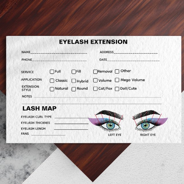 Iridescent Blue Lash Record Extension Map Visitenkarte (Iridescent Blue Lash Record Extension Map Business Card)
