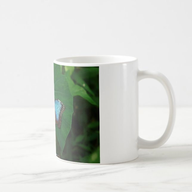 Iridescent Blue mit Black Butterfly Wings Tasse (Rechts)