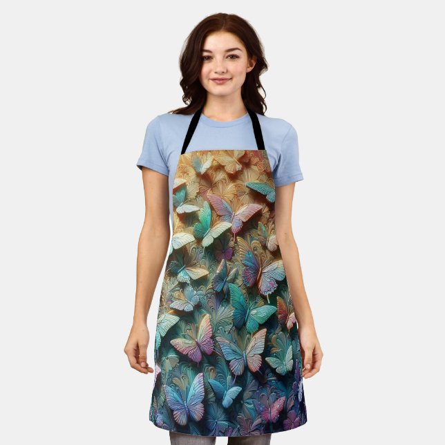 Iridescent Butterfly Garden Schürze (Getragen)