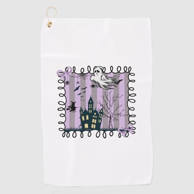 Iridescent Coquette Halloween Golfhandtuch (Vorderseite)